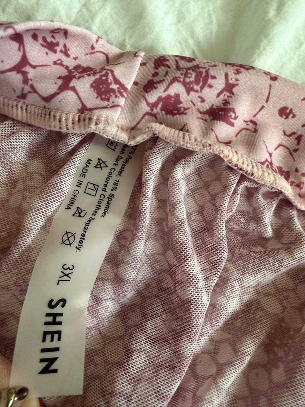 SHEIN Pink Patterned Bikini Set with Matching Cover-Up - Picture 4 of 4